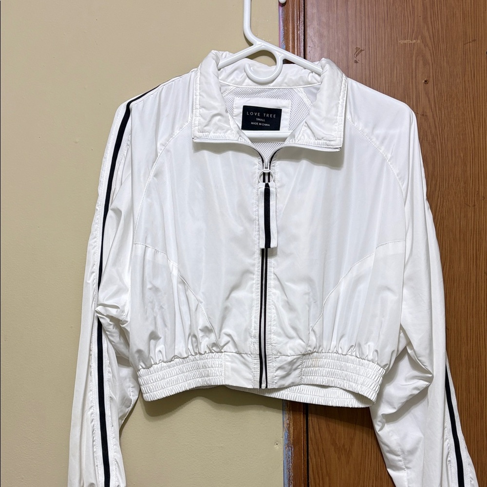 Love Tree Women's White Bomber Jacket